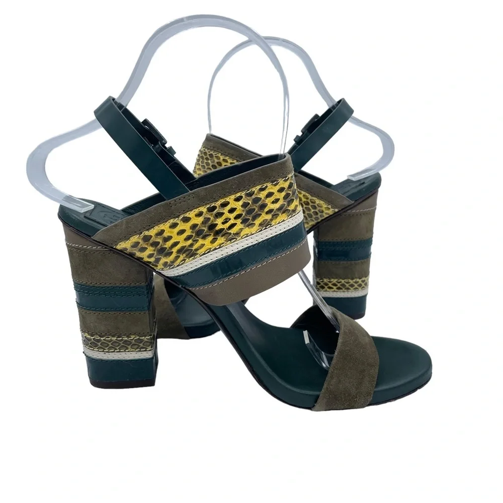 Tory Burch Edina Slingback Sandals 7 Green